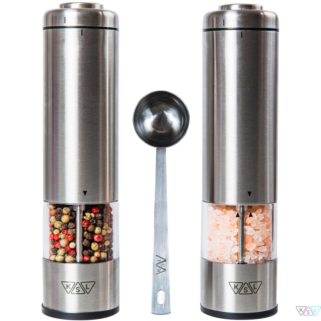Electric Salt and Pepper Grinder Set - Battery Operated Mill ...